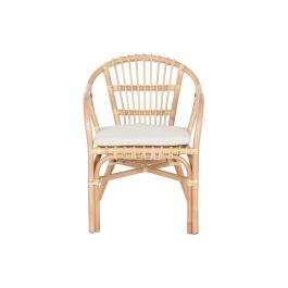 DKD Home Decor Indonesia 1c24 Mesa Auxiliar Set de 3 Blanco Natural Ratan 50 x 50 x 50 cm