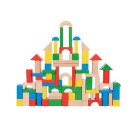 Imaginovo Juego de Construccion de Bloques de Madera Infantil +12 meses 100 Piezas 29x29x3,5cm