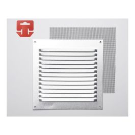 Fepre Rejilla de ventilación con mosquitera, aluminio cromado 15x15 cm
