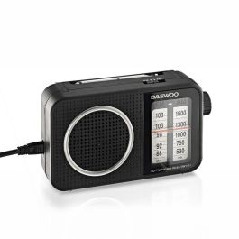 Daewoo Radio Portátil AC/DC con Altavoz, Entrada Jack y Asa - Funciona con Pilas y Corriente