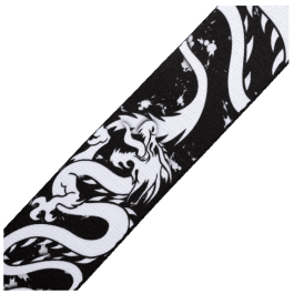 Levy's Correa Eastern Harmony Series 2" de Poliéster - Dragón Negro & Blanco