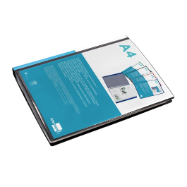 Liderpapel 37925 Carpeta Escaparate con 30 Fundas, Polipropileno, Formato DIN A4, Negro Opaco