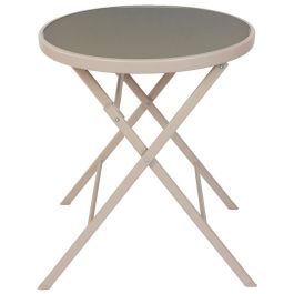 Mesa Plegable Beige Elba Home Deco Factory diámetro 60