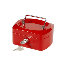 Q-connect Caja Caudales 6" 152x115x80 mm Roja con Portamonedas Precio: 17.78999959. SKU: BIX37653