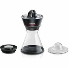 Bosch MCP72GPB Exprimidor de cítricos VitaStyle Citro 40W, depósito de vidrio 1L, cono universal, negro/acero inoxidable cepillado