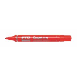 Pentel Pen N50-Be Marcador Permanente Cuerpo Aluminio Rojo Y Punta Media Conica -12U- Precio: 18.79000046. SKU: S8414982