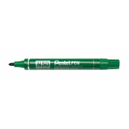 Pentel Pen N50-Be Marcador Permanente Cuerpo Aluminio Verde Y Punta Media Conica -12U- Precio: 18.49999976. SKU: S8414984