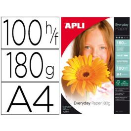 Apli Papel Fotográfico Everyday A4 180 gr Inkjet Paquete 100H Blanco Brillo