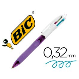 Boligrafo Bic Cuatro Colores Con Grip Colores Pastel Punta 1 mm 12 unidades