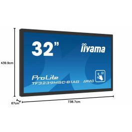 iiyama ProLite TF3239MSC-B1AG monitor pantalla táctil 80 cm (31.5") 1920 x 1080 Pixeles Multi-touch Multi-usuario Negro