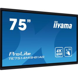 iiyama TE7514MIS-B1AG pantalla de señalización Panel plano interactivo 190,5 cm (75") LCD Wifi 435 cd / m² 4K Ultra HD Negro Pantalla táctil Procesador incorporado Android 24/7