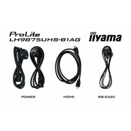 iiyama PROLITE Pizarra de caballete digital 2,49 m (98") LED Wifi 500 cd / m² 4K Ultra HD Negro Procesador incorporado Android 11 24/7