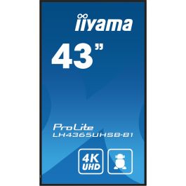 iiyama LH4365UHSB-B1 pantalla de señalización Diseño de quiosco 108 cm (42.5") LED Wifi 800 cd / m² 4K Ultra HD Negro Procesador incorporado Android 11 24/7