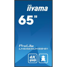 Monitor Iiyama 65" , Uhd Ips Panel, Haze 1%, 800Cd/M, Horiz y Vert, Signal Failover, Mm 2X 10W, Hdmi 2X, Dp, Usb 2.0 X2, Wifi, Lan, Media Play Usb Port, Control Lan / Rs232C, Iisignage2 (Cms/Dms), E-Share, Android 11 Os, 24/7 Operation, Vesa (400X