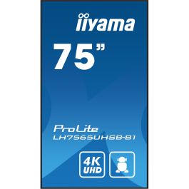 iiyama LH7565UHSB-B1 pantalla de señalización Diseño de quiosco 189,2 cm (74.5") LED Wifi 800 cd / m² 4K Ultra HD Negro Procesador incorporado Android 11 24/7