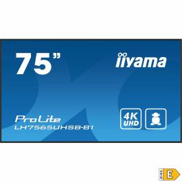 iiyama LH7565UHSB-B1 pantalla de señalización Diseño de quiosco 189,2 cm (74.5") LED Wifi 800 cd / m² 4K Ultra HD Negro Procesador incorporado Android 11 24/7