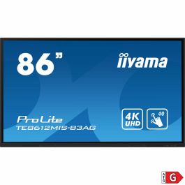 iiyama TE8612MIS-B3AG pantalla de señalización Diseño de quiosco 2,18 m (86") LCD Wifi 400 cd / m² 4K Ultra HD Negro Pantalla táctil Procesador incorporado Android 11 24/7