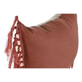 DKD Home Decor Cojín de Algodón Reciclado Boho con Flecos Terracota 15 x 30 x 50 cm Colección Fleky23