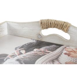 DKD Home Decor Bandeja Decorativa Oriental de Madera MDF Multicolor, 40x30x6 cm, Juego de 2 Bandejas, Diseño Surtido