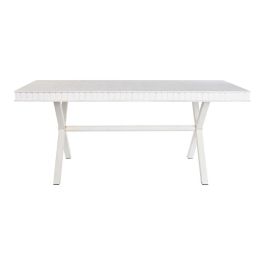 Mesa Comedor Moderno DKD Home Decor Blanco Dorado 90 x 76 x 180 cm Mesa Comedor Moderno DKD Home Decor Blanco Dorado 90 x 76 x 180 cm