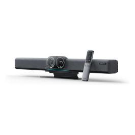 Insta360 Link KI-Videobar - Cámara web 4K Ultra HD con doble cámara 48 MP, zoom 3x, campo de visión 110°, micrófono de matriz y altavoces, negro
