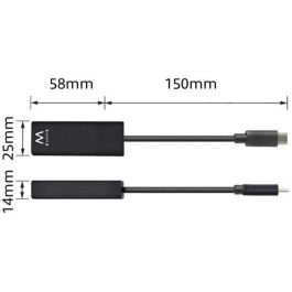Ewent EW9828 Adaptador de Red Ethernet USB Tipo C 3.2 Gen 1 5000 Mbit/s para Portátil Negro Ewent EW9828 Adaptador de Red Ethernet USB Tipo C 3.2 Gen 1 5000 Mbit/s para Portátil Negro