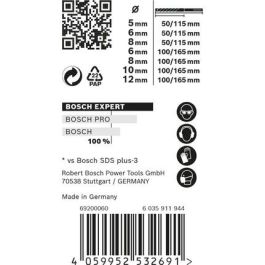 Bosch 2 608 900 195 Set Brocas Martillo Perforador EXPERT SDS plus-7X de Carburo 7 Piezas para Concreto y Piedra