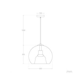 Lámpara Colgante Hialeah SKD-P80005 de Cristal y Metal, Diseño Clásico Años 20 Esférico Azulado, Compatible LED E27