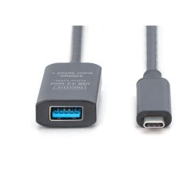 Digitus Cable de Extensión USB-C a USB-A 3.2 Gen 2 (10 Gbps), 5 Metros, Negro