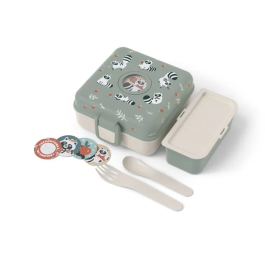 Monbento Caja de Sándwich para Niños con Cubiertos, Sin BPA, Diseño Mapache Snacky, Referencia AABYH66227 Precio: 58.5761. SKU: B17GTMM547