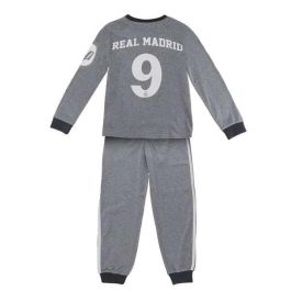 Cerdá Pijama Largo Single Jersey Real Madrid para niños de 12 años Color Gris