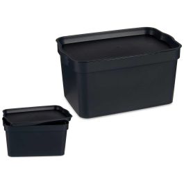 Caja Plastico Con Tapa 2,3L Antracita Kipit 13X11CM (24 Unidades) Precio: 39.79000058. SKU: B1GADGAYV9