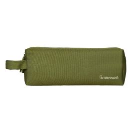 Estuche Portatodo Liderpapel Classic Rectangular Con Asa 2 Cremalleras 210 X80 mm Verde Militar