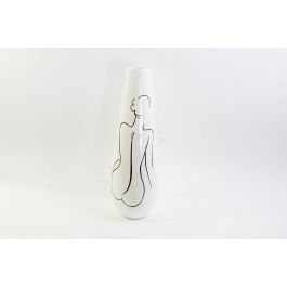 DKD Home Decor Jarrón Moderno Blanco Abstracto Mujer Resina 30 x 30 x 94 cm