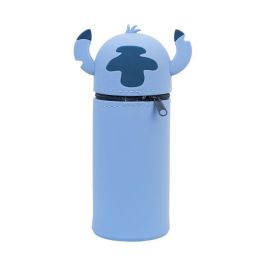 Disney Portatodo 3D Stitch Tropical de Silicona - Estuche Escolar 17x6.5cm con Cremallera