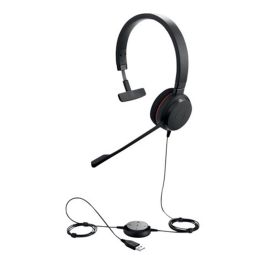 Jabra Evolve 20 Ms Auricular con Cable Negro para PC y Mac, Diadema Ajustable con Micrófono Boom y Control de Volumen