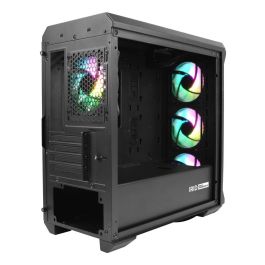 GENESIS Irid 503 ARGB Micro Torre Gaming con 4 Ventiladores, Panel Cristal Templado, Negra/Transparente, hasta 240mm RL