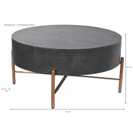 DKD Home Decor Mesa de Centro Negro Bronce 90 x 90 x 45 cm