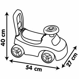 Smoby - Portabebés 2 en 1 - Auto Pink - Caja debajo del sillín + bocina - A partir de 10 meses - Hecho en Francia