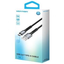 Cable USB Tipo-C Vention H13BF/ USB Macho - USB Tipo-C Macho/ 15W/ 480Mbps/ 1m/ Negro