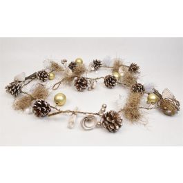 DKD Home Decor Guirnalda Navidad Moderna Dorado Marron Piñas Natural 10 x 150 x 10 cm (2 Unidades) Precio: 15.79000027. SKU: B12SEMF9RA