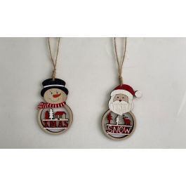 DKD Home Decor Decoración Colgante Navidad Tradicional MDF Rojo Natural Blanco Surtido 0.5x12x7.3 cm (24 Unidades) Precio: 19.58748. SKU: B1H6JTG4AW