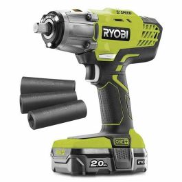 Ryobi Llave de Impacto Inalámbrica 18V 400 Nm con Batería Litio 2.0Ah, Cargador Rápido y 3 Enchufes (17/19/21mm)