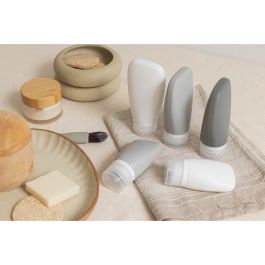 Numada Neceser Transparente de PVC con 5 Botellas de Silicona Rellenables y Libres de BPA - 200 x 65 x 135 mm