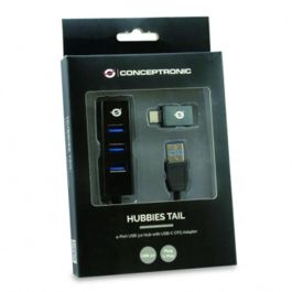 Conceptronic Hubbies04B Hub USB 3.0 de 4 Puertos para PC y Portátil