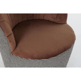 DKD Home Decor Butaca Sixties Oriental Charm Marrón y Negro, Poliéster. Medidas: 66x85x69 cm, Altura Asiento 45 cm.