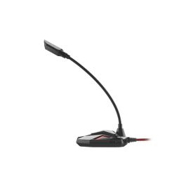 GENESIS Radium 100 Micrófono gaming para PC y Streamers con conexión USB Plug&Play Omnidireccional Botón de Silencio LED Negro Rojo