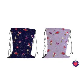 DKD Home Decor Mochila Moderna Impermeable de Nylon Poliéster Lila Rosa Multicolor 36x28 cm (Pack 12 Unidades)