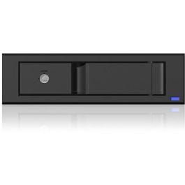 ICY BOX Wechselrahmen 1xSATA/SAS 3.5" a 1xSATA Host en bahía 5.25" EasySwap sin bandeja, Aluminio/Plástico