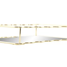 DKD Home Decor Bandeja Glam Dorada de Metal y Espejo para Decoración del Hogar 30x18x5 cm - 1 kg